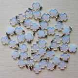 30pcs Natural Stone Cross Shape Pendants for DIY Jewelry Making
