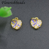 30pcs Heart Shaped Scarf Pendant CZ Paved for DIY Christmas Bracelet