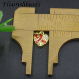 30pcs Heart Shaped Scarf Pendant CZ Paved for DIY Christmas Bracelet
