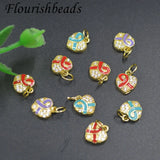 30pcs Heart Shaped Scarf Pendant CZ Paved for DIY Christmas Bracelet