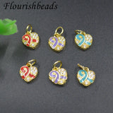 30pcs Heart Shaped Scarf Pendant CZ Paved for DIY Christmas Bracelet
