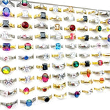 30pcs Stainless Steel Rings Zircon Wedding Bands