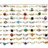 30pcs Stainless Steel Rings Zircon Wedding Bands