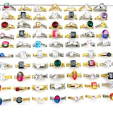 30pcs Stainless Steel Rings Zircon Wedding Bands