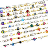 30pcs Stainless Steel Rings Zircon Wedding Bands