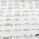30pcs Mix Styles Womens Rings Rhinestone Zircon Jewelry Party Bands