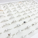 30pcs Mix Styles Womens Rings Rhinestone Zircon Jewelry Party Bands