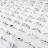 30pcs Mix Styles Womens Rings Rhinestone Zircon Jewelry Party Bands
