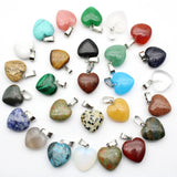 30pcs Lapis Lazuli Crystal 16mm Heart Pendant DIY Jewelry Making Necklace