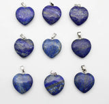 30pcs Lapis Lazuli Crystal 16mm Heart Pendant DIY Jewelry Making Necklace