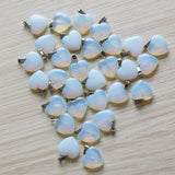 Opal Stone Heart Pendant Earring Necklace Set DIY Jewelry Making
