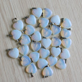 Opal Stone Heart Pendant Earring Necklace Set DIY Jewelry Making