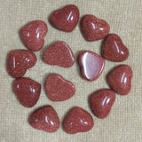 30pcs Sand Stone Heart Cabochons Beads 15x18mm