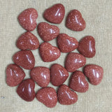 30pcs Sand Stone Heart Cabochons Beads 15x18mm