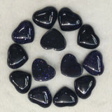 30pcs Natural Sand Stone Heart Cabochons Beads 15x18mm for Jewelry Making