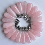 30pcs Pink Natural Stone Long Drop Shape Pendants Lot