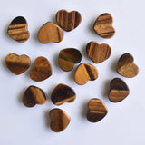 30pcs Tiger Eye Stone Heart Cabochons Beads 15x18mm
