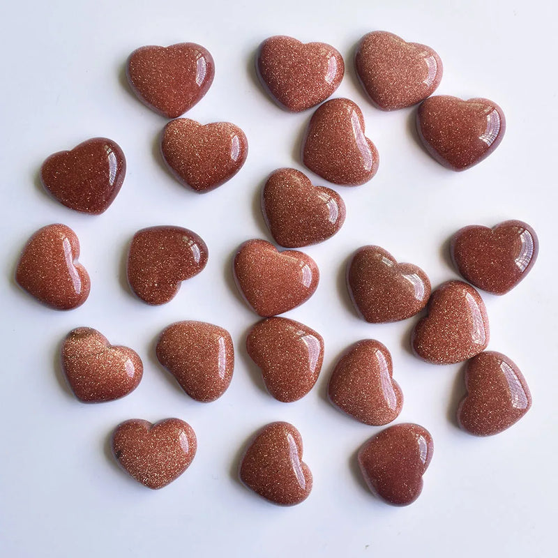30pcs Sand Stone Heart Cabochons Beads 15x18mm for Jewelry Making