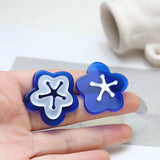 30pcs 30mm Cartoon Flowers Asymmetry Acrylic DIY Jewelry Earring Accessory