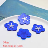 30pcs 30mm Cartoon Flowers Asymmetry Acrylic DIY Jewelry Earring Accessory