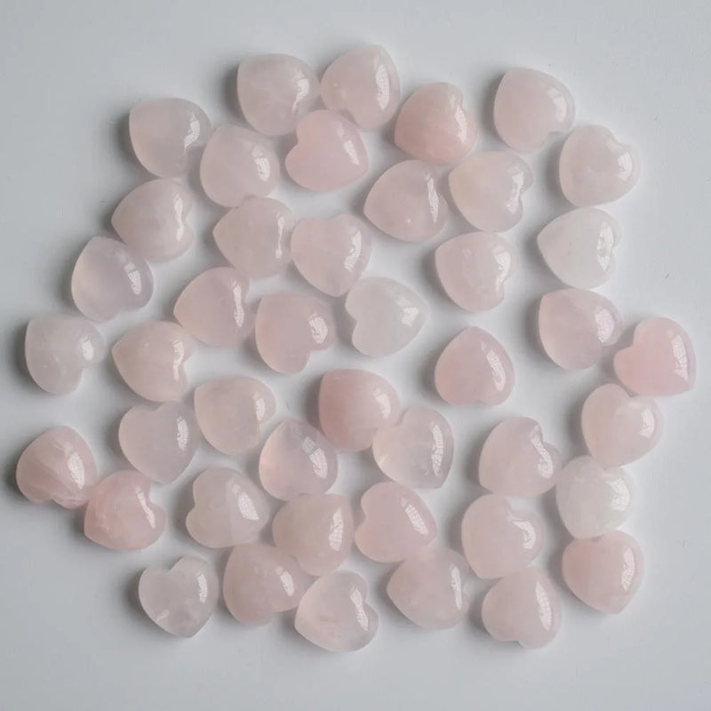 30pcs Natural Stone Heart Shape Cabochons Beads 10mm for Jewelry Making