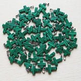 30pcs Malachite Stone Cross Beads Pendants for DIY Necklace Jewelry Making