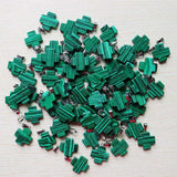 30pcs Natural Malachite Stone Cross Shape Pendants 20*20mm DIY Jewelry