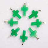 30pcs Malaysian Jades Cross Beads Pendants for DIY Jewelry Making