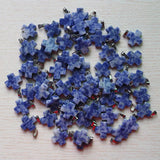 30pcs Natural Sodalite Stone Cross Shape Pendants 20*20mm for DIY Jewelry Making