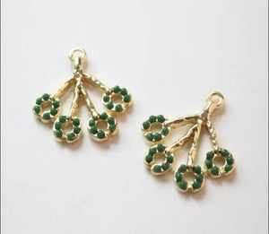 30pcs Cartoon Tree Beads Alloy Floating Locket Charms DIY Earring Accessory