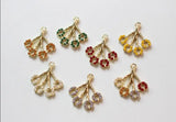 30pcs Cartoon Tree Beads Alloy Floating Locket Charms DIY Earring Accessory