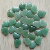 30pcs Green Aventurine Heart Cabochons Beads 15x18mm