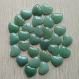 30pcs Green Aventurine Heart Cabochons Beads 15x18mm