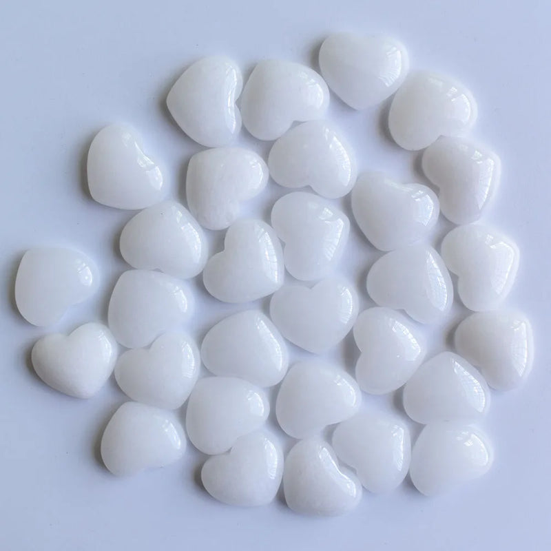 30pcs Natural Stone Heart Shape Cabochons Beads 15x18mm