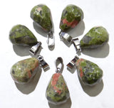 30pcs Natural Aventurine Stone Water Drop Cut Pendant for DIY Jewelry Making