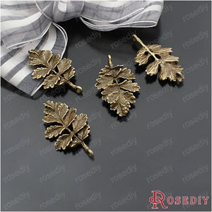 Antique Silver Pinnate leaf Alloy Charms Pendants DIY Jewelry Findings 20 pcs