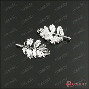 Antique Silver Pinnate leaf Alloy Charms Pendants DIY Jewelry Findings 20 pcs
