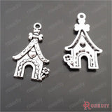 Dog House Charms Pendants Antique Silver 20pcs