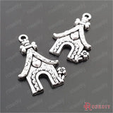 Dog House Charms Pendants Antique Silver 20pcs