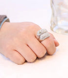 316L Stainless Steel Crystal Rings For Women