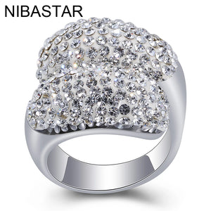 316L Stainless Steel Crystal Rings For Women