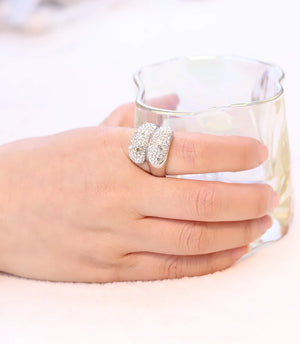 316L Stainless Steel Crystal Rings For Women