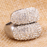 316L Stainless Steel Crystal Rings For Women