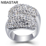316L Stainless Steel Crystal Rings For Women