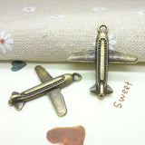 Vintage Charms Aircraft Pendant Bronze DIY Jewelry Making