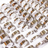 36/100pcs/lot Stainless Steel Rings Men's Wedding Jewelry