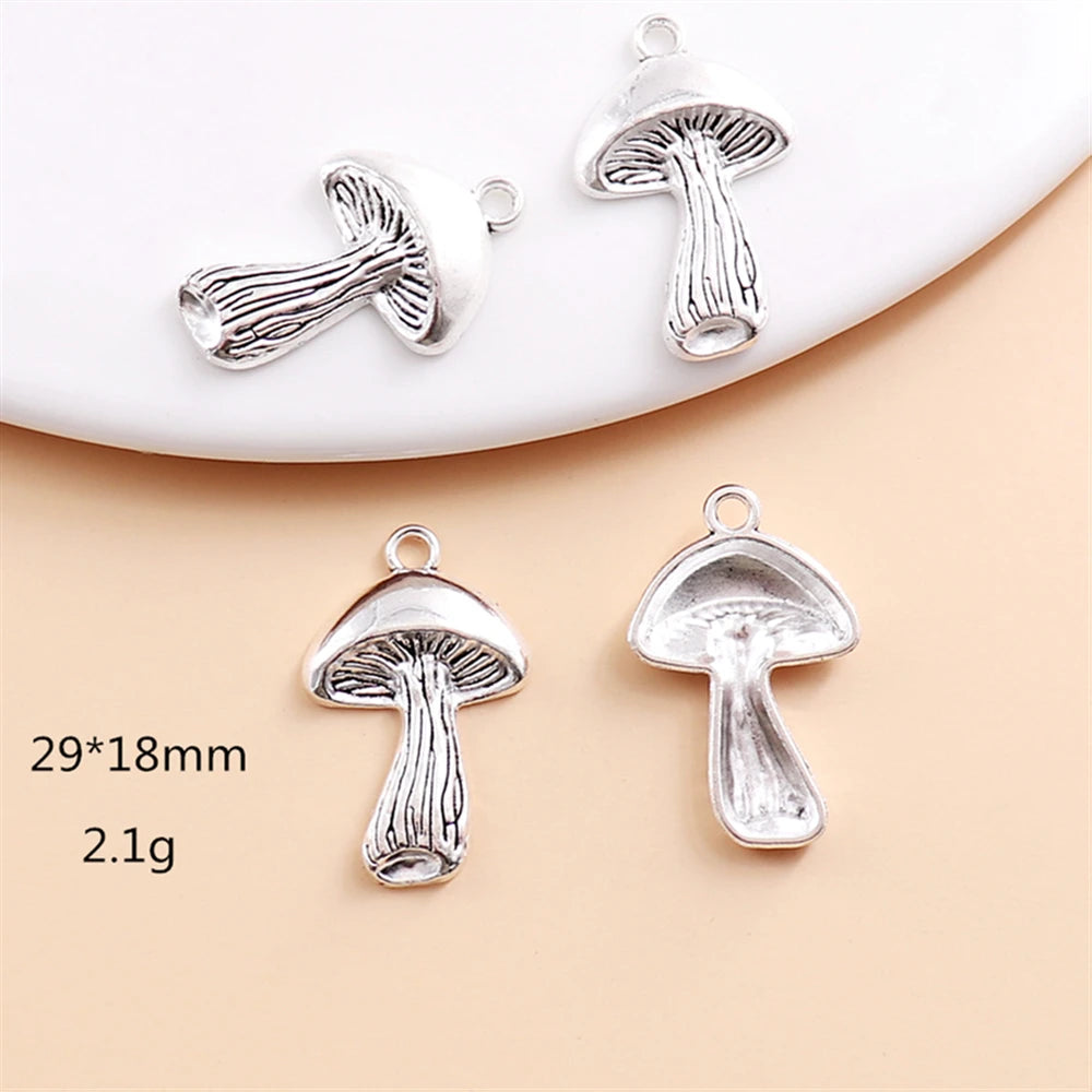 36pcs Vintage Mushroom Rabbit Charms for Pendant Necklace Jewelry Making