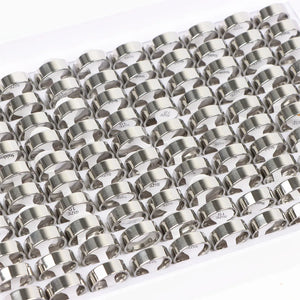 36pcs Stainless Steel Ring Jelwery No Fade 2/4/6/8mm
