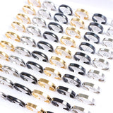 36pcs Stainless Steel Ring Jelwery No Fade 2/4/6/8mm