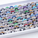 36pcs Shell Stainless Steel Rings For Mens Women Wedding Party